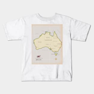 Illustrated map of Australia Kids T-Shirt